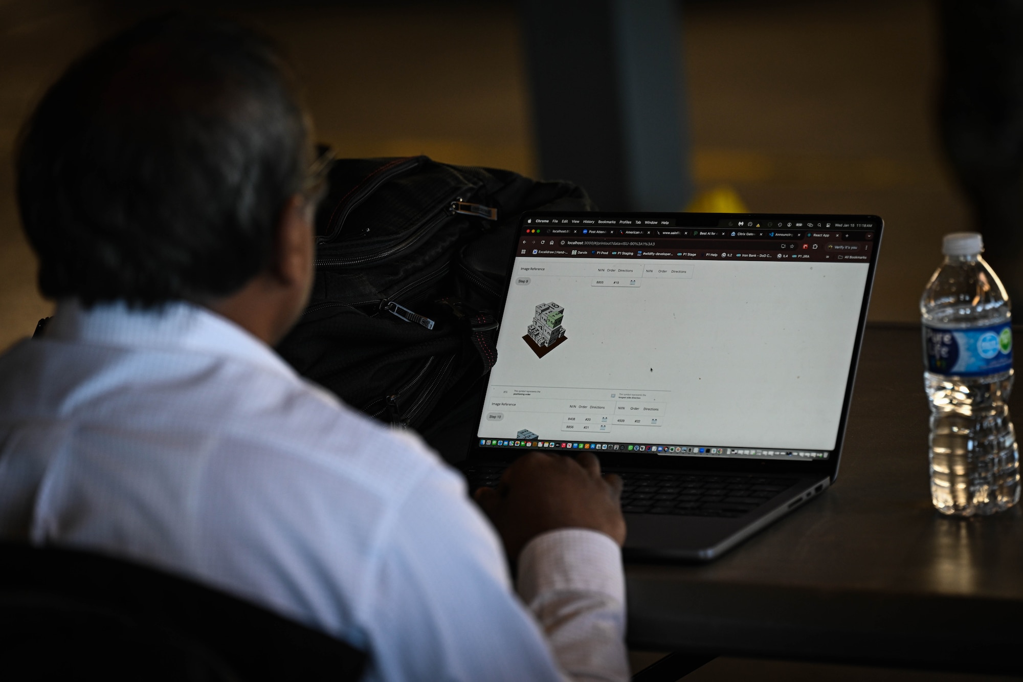 Pradeep Mangalagiri, an artificial intelligence scientist brought in for a space logistics challenge, examines the results of an artificial intelligence tool on Peterson Space Force Base, Colorado, Jan. 15, 2025. In this era of Great Power Competition, the U.S. military utilizes AI tools to improve our processes and give us rapid-decision advantages. (U.S. Space Force photo by Senior Airman Justin Todd)