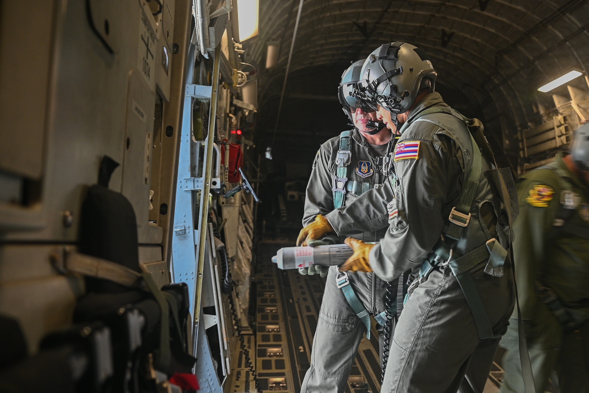 A joint-task force of Guardsmen and Reservists conquer air, space, and sea to provide Human Space Flight Support training for astronaut retrieval through search and rescue Jan. 14-17, 2025, at Patrick Space Force Base, Florida.

Guardsmen from the 204th Airlift Squadron, Joint Base Pearl Harbor-Hickam, Hawaii, joined hands with Reservists from the 315th Airlift Wing, Joint Base Charleston, South Carolina, and the 308th Rescue Squadron, Patrick SFB, Fla., to train on HSFS search and rescue airdrop techniques, used to retrieve astronauts from open-ocean waters upon returning to Earth.