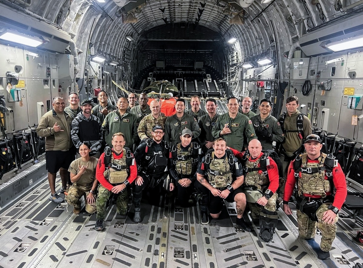 A joint-task force of Guardsmen and Reservists conquer air, space, and sea to provide Human Space Flight Support training for astronaut retrieval through search and rescue Jan. 14-17, 2025, at Patrick Space Force Base, Florida.

Guardsmen from the 204th Airlift Squadron, Joint Base Pearl Harbor-Hickam, Hawaii, joined hands with Reservists from the 315th Airlift Wing, Joint Base Charleston, South Carolina, and the 308th Rescue Squadron, Patrick SFB, Fla., to train on HSFS search and rescue airdrop techniques, used to retrieve astronauts from open-ocean waters upon returning to Earth.