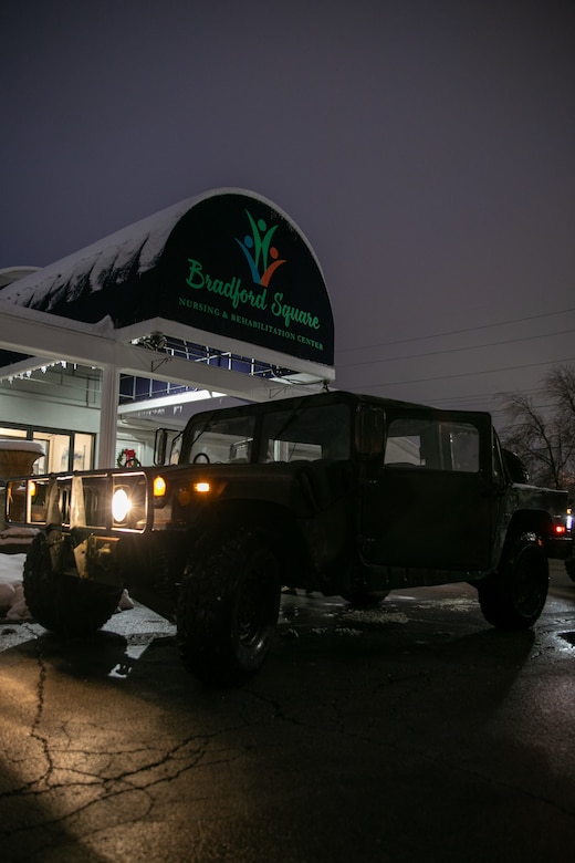 Soldiers from the Kentucky Army National Guard’s 63rd Theater Aviation Brigade respond to requests to transport critical and essential employees who could not make it to their jobs near Frankfort, Kentucky on January 6, 2025.