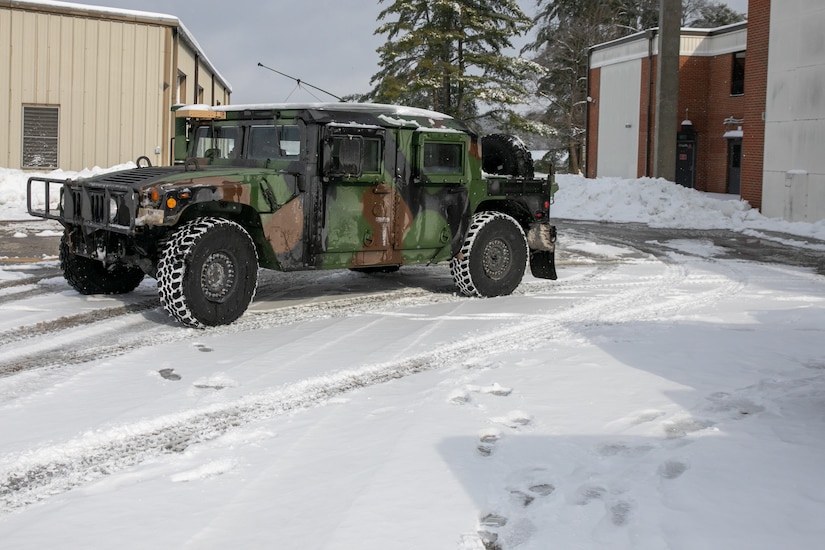 Soldiers from the Kentucky Army National Guard’s 63rd Theater Aviation Brigade respond to requests to transport critical and essential employees who could not make it to their jobs near Frankfort, Kentucky on January 6, 2025.