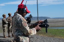 U.S. Air Force Senior Airman Stephen Johnson, 9th Security Forces Squadron (SFS) Combat Arms Training and Maintenance instructor, inspects an M203 grenade launcher at Beale Air Force Base, California, Jan. 14, 2025.