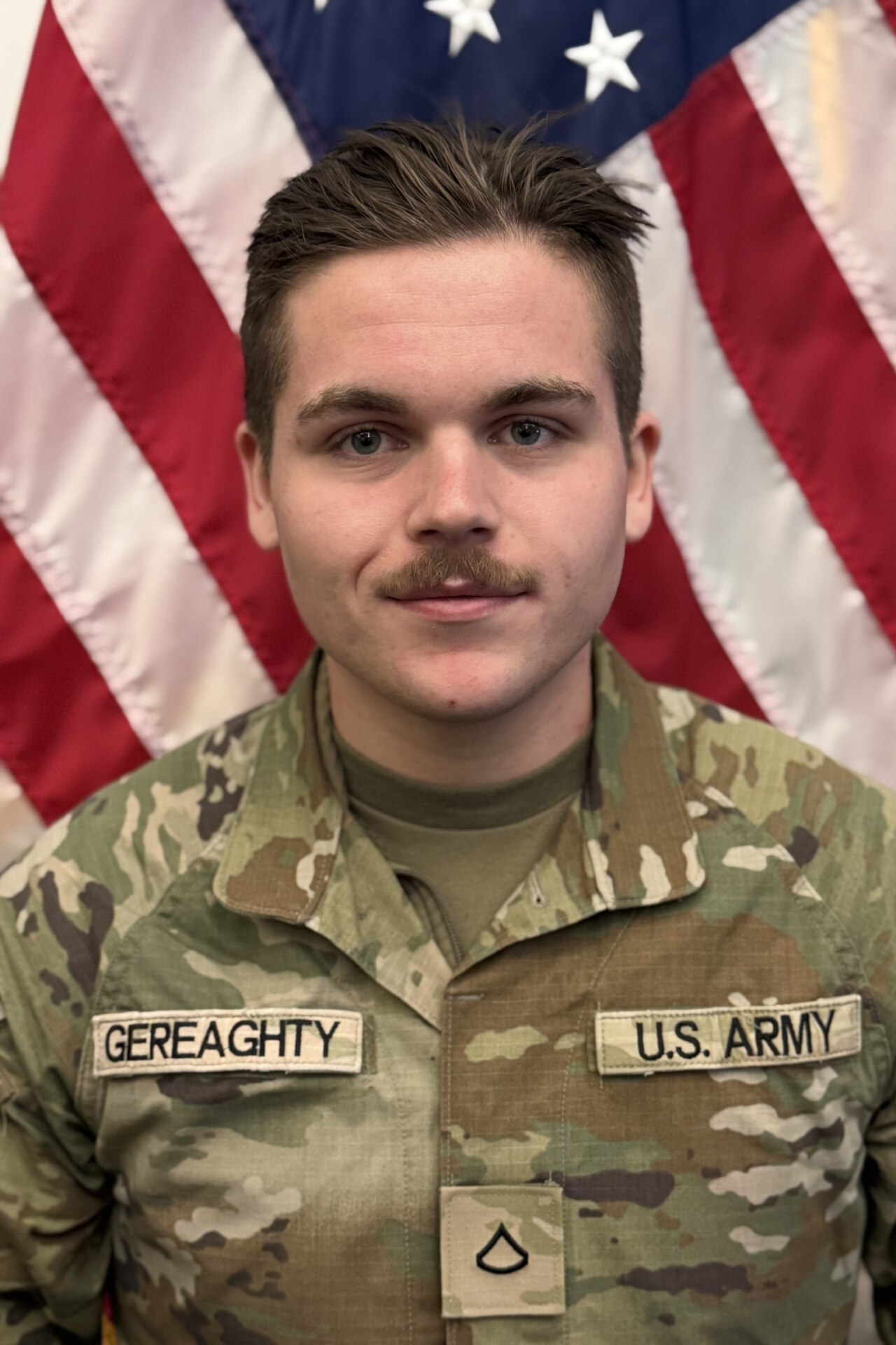 Pfc. Sean Gereaghty, who is assigned to the 1069th Military Police Company, 165th Military Police Battalion, 55th Maneuver Enhancement Brigade, assisted a woman who was having a medical emergency while on duty for the presidential inauguration Jan. 20, 2025, in Washington, D.C. (U.S. Army National Guard photo by Maj. David Boyles)