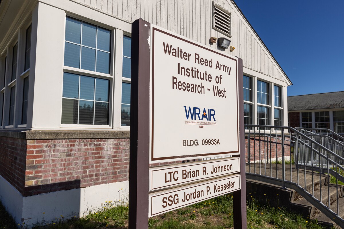 The outside of the Walter Reed Army Institute of Research (WRAIR)-West on Joint Base Lewis-McChord, Washington, October 1, 2024.

(U.S. Army photo by Christopher Nititham and Hannah Covington/RELEASED)