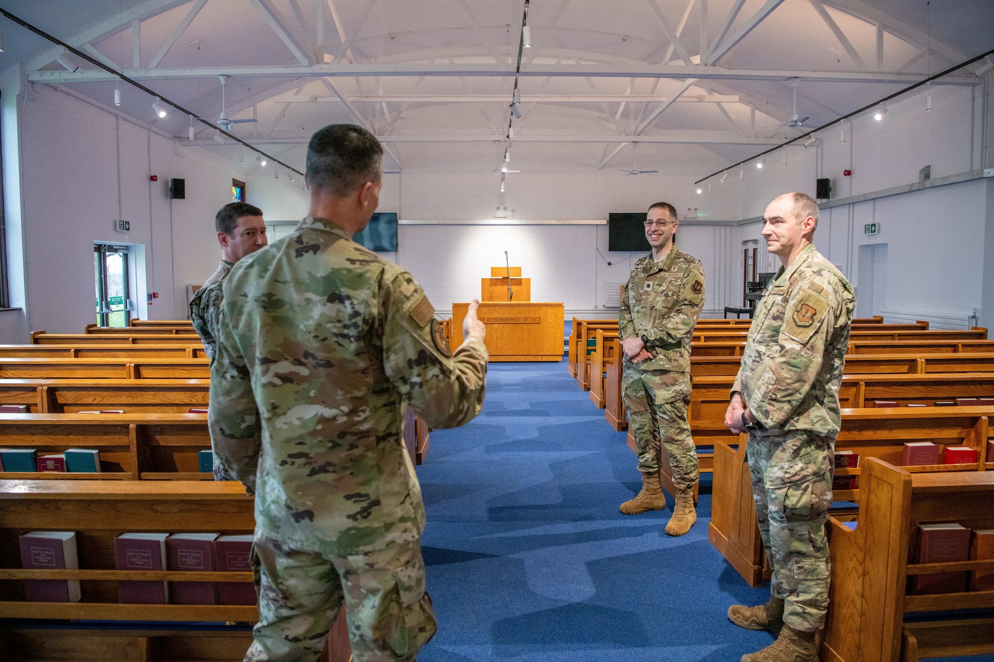 Chaplains speak with each other
