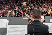 A conductor leads an ensemble