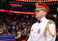 Music conductor looking over crowd