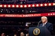 President Trump looking at crowd