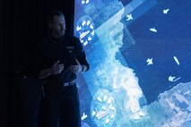 Northrop Grumman representatives give Air Defenders a presentation on the IBCM,