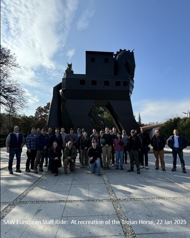 SAW European Staff Ride:  At a recreation of the Trojan Horse on 22 Jan 2025.