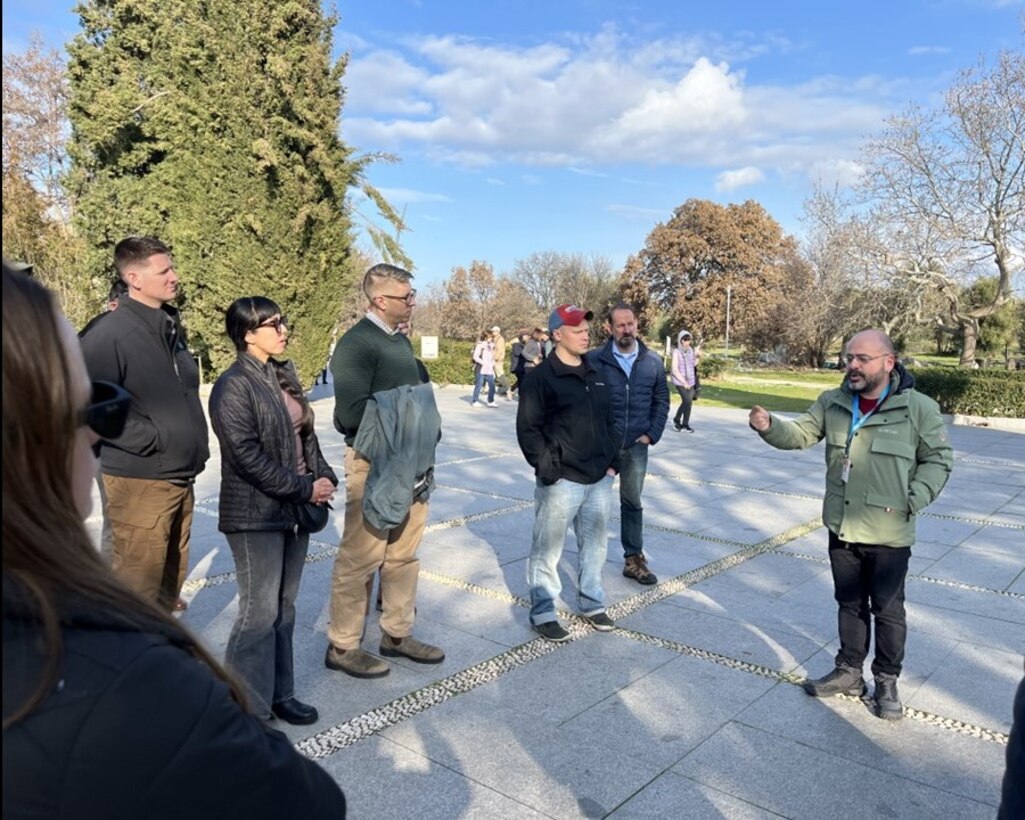 SAW European Staff Ride:  Receiving orientation to the Trojan War by the class guide (Turkish History professor) on 22 Jan 2025.