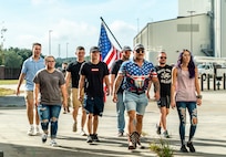 family walks together