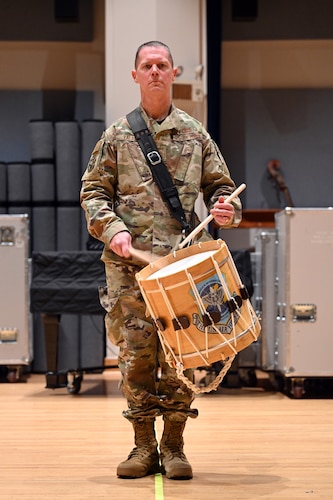 Chief Master Sgt. Daniel Valadie, United States Air Force band drum major