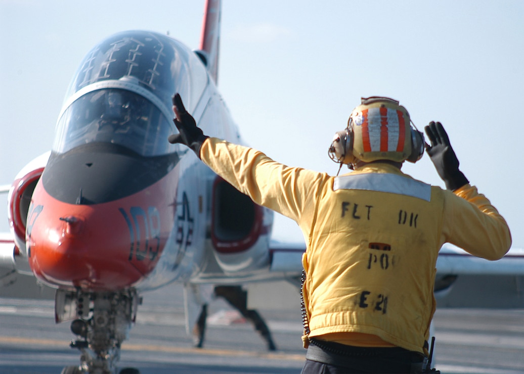 T-45A Goshawk on the flight deck aboard USS George Washington