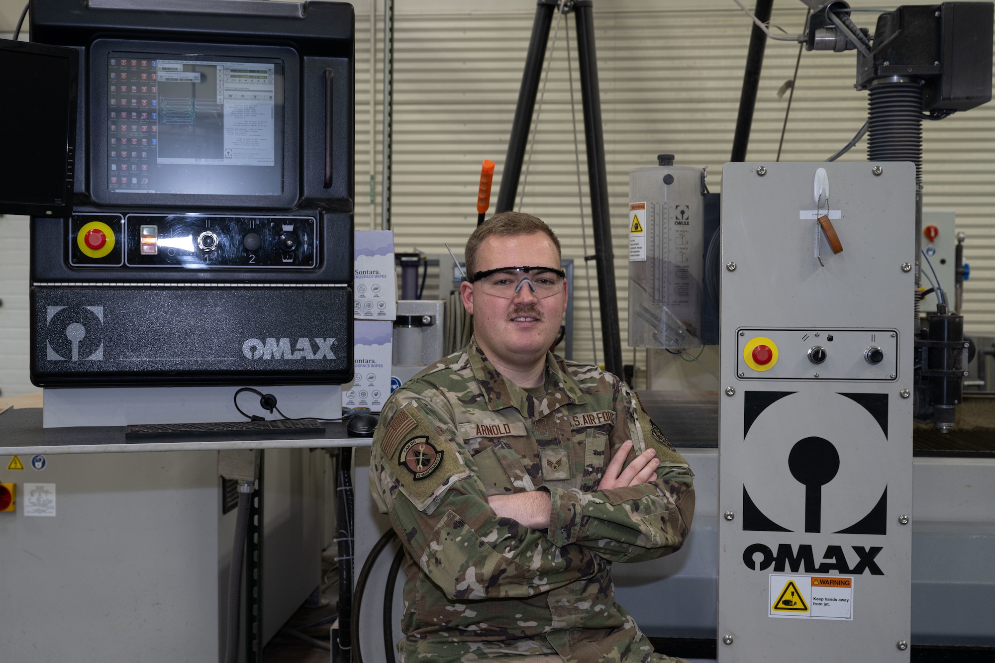 Senior Airman Logan Arnold, 22nd Maintenance Squadron aircraft structural maintenance journeyman, poses for a photo Jan. 15, 2025, at McConnell Air Force Base, Kansas. As a journeyman, Arnold preforms structural maintenance for the KC-135 Stratotanker and KC-46 Pegasus. (U.S. Air Force photo by Airman 1st Class Paula Arce)