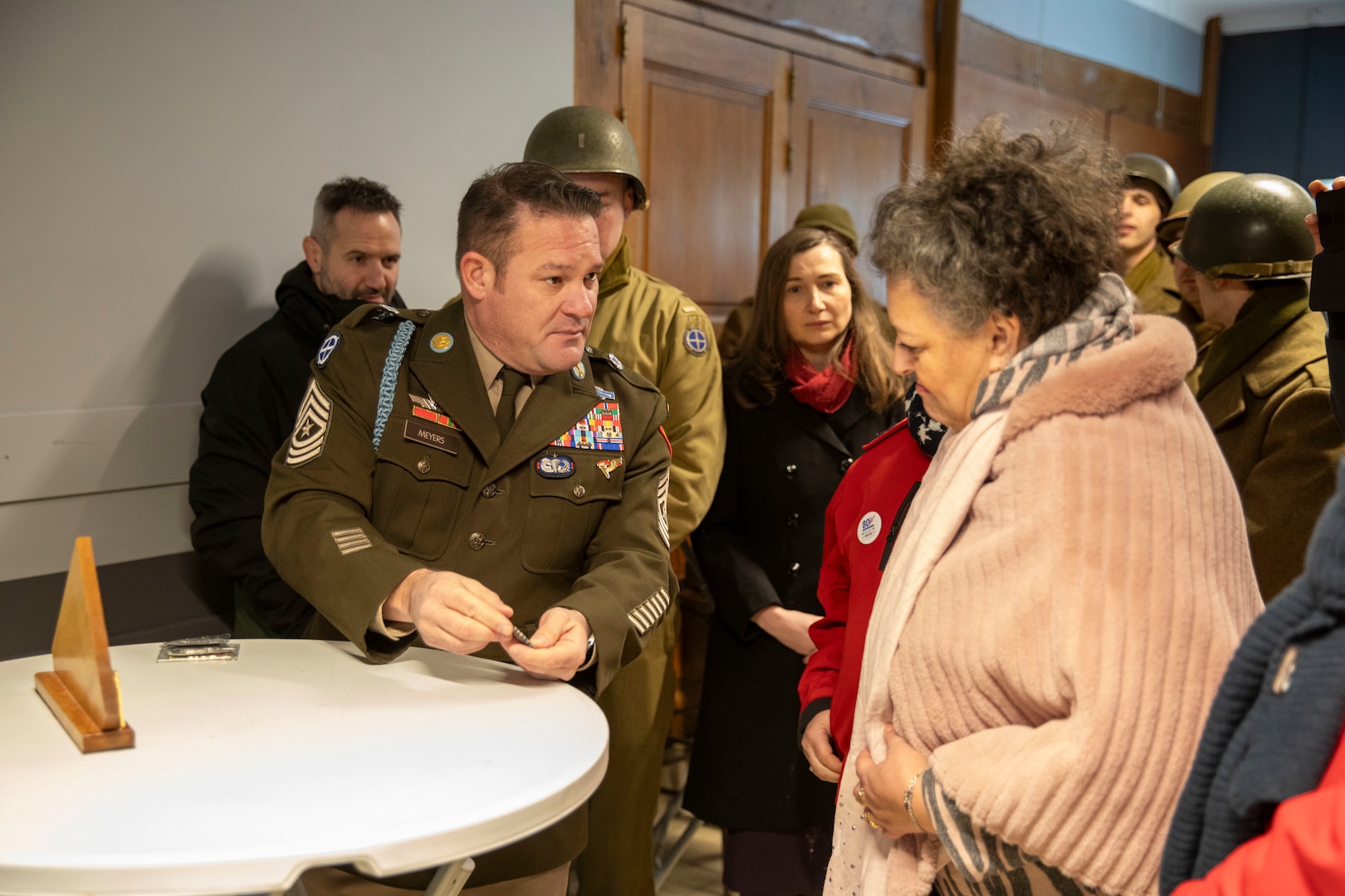 Five members of the Nebraska National Guard travelled to Bastogne, Belgium, Jan. 9-14, 2025, where they helped commemorate the 80th anniversary of the liberation of the city by Soldiers of Nebraska National Guard’s 134th Infantry Regiment under the 35th Infantry Division, during World War II. 

The service members participated in a wreath laying ceremony at a memorial honoring those who liberated the region from Nazi Germany. Joining them in the ceremony were local residents and officials from the city of Lutremange as well as the Timberwolves Remembrance Group Belgium, a reenactment group in Belgium.

The Nebraska Soldiers and Airmen also travelled to the Luxembourg American Cemetery Memorial where they visited the graves of service members laid to rest there while also placing a wreath at the grave marker for Technical Sergeant John Cantoni, a Nebraska National Guardsman from Omaha, Nebraska. Cantoni was killed in action on Jan. 4, 1944, when his foxhole was struck by German fire as he and other members of his unit were defending Bastogne. He had been with the company for less than a week after recovering from wounds he received during the Battle of St. Lo in July 1944.