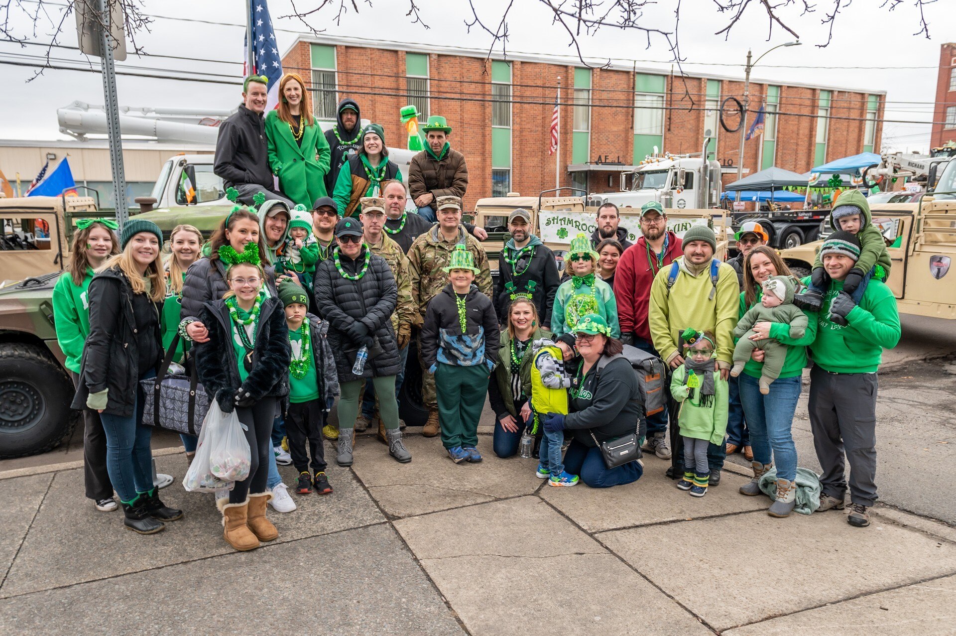 Photo of SGM with a group of parade marchers