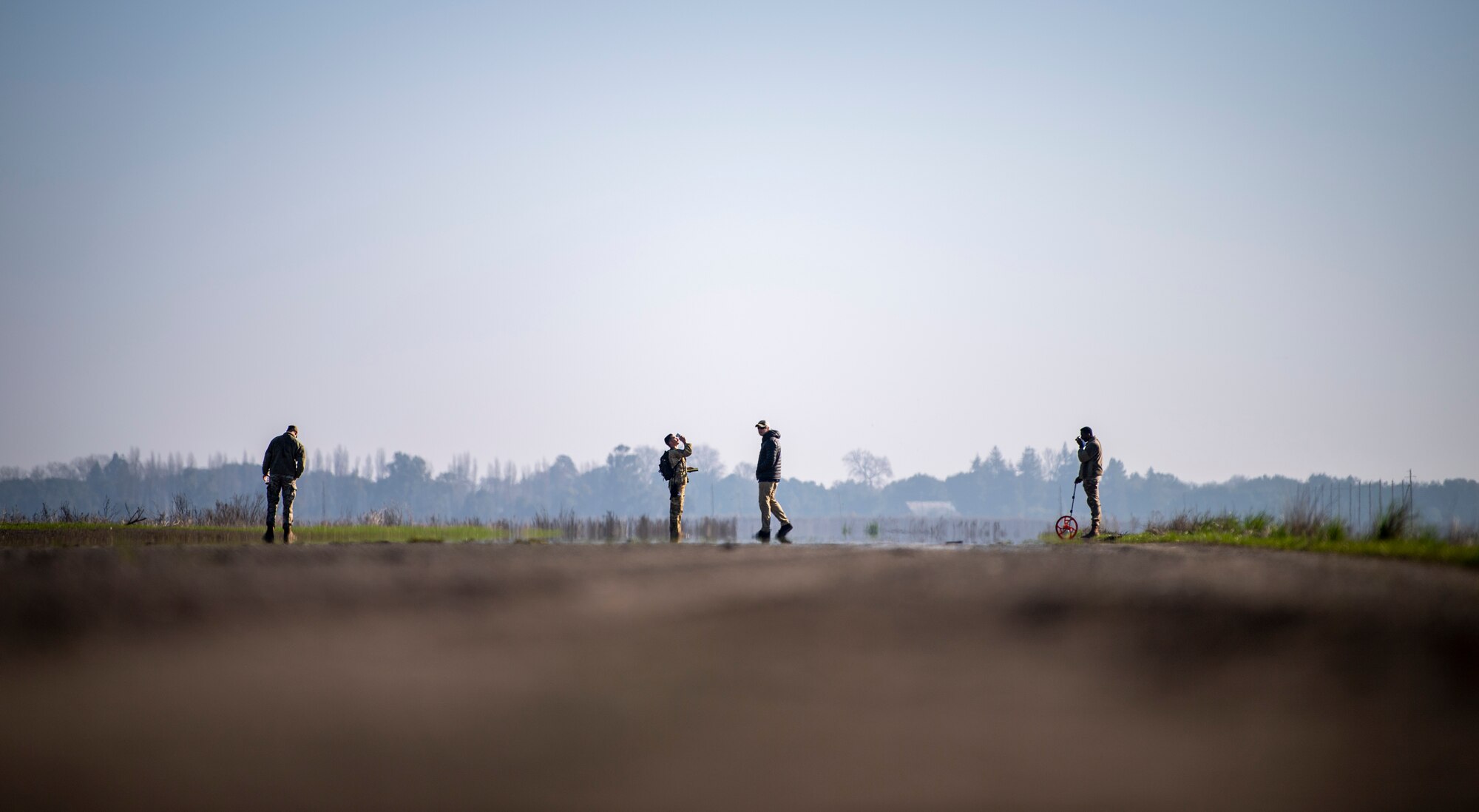 Members of the 821st Contingency Response Group and U.S. Air Force Special Operations Command access an unprepared flight line in Rio Vista, California, Jan. 10, 2025.