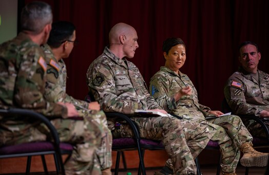  The U.S. Army’s 4th Infantry Division hosted their inaugural Multi-Domain Operations Symposium at McMahon Auditorium, Fort Carson, Colo., Jan. 23, 2025. During the symposium, U.S. Space Force Col. Phoenix L. Hauser, Space Delta 7 commander, Space Operations Command, at Peterson Space Force Base, Colo., explained the functional role the U.S. Space Force holds in Multi-Domain Operations. Hauser highlighted the need to innovate, adapt and collaborate to counter the evolving threats to U.S. space assets, emphasizing the importance of investing in training, advancing technologies, and overcoming bureaucratic barriers to ensure mission success in the space domain.