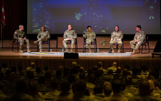  The U.S. Army’s 4th Infantry Division hosted their inaugural Multi-Domain Operations Symposium at McMahon Auditorium, Fort Carson, Colo., Jan. 23, 2025. During the symposium, U.S. Space Force Col. Phoenix L. Hauser, Space Delta 7 commander, Space Operations Command, at Peterson Space Force Base, Colo., explained the functional role the U.S. Space Force holds in Multi-Domain Operations. Hauser highlighted the need to innovate, adapt and collaborate to counter the evolving threats to U.S. space assets, emphasizing the importance of investing in training, advancing technologies, and overcoming bureaucratic barriers to ensure mission success in the space domain.