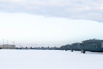 Globemaster IIIs sit on the flightline