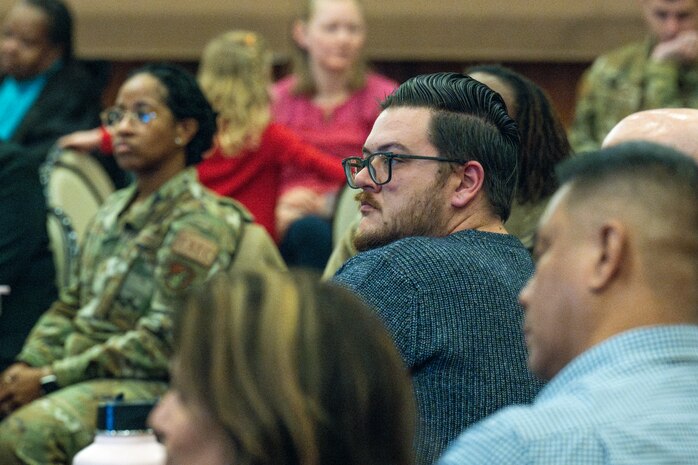 Participants of the Town Hall listen and engage with leadership