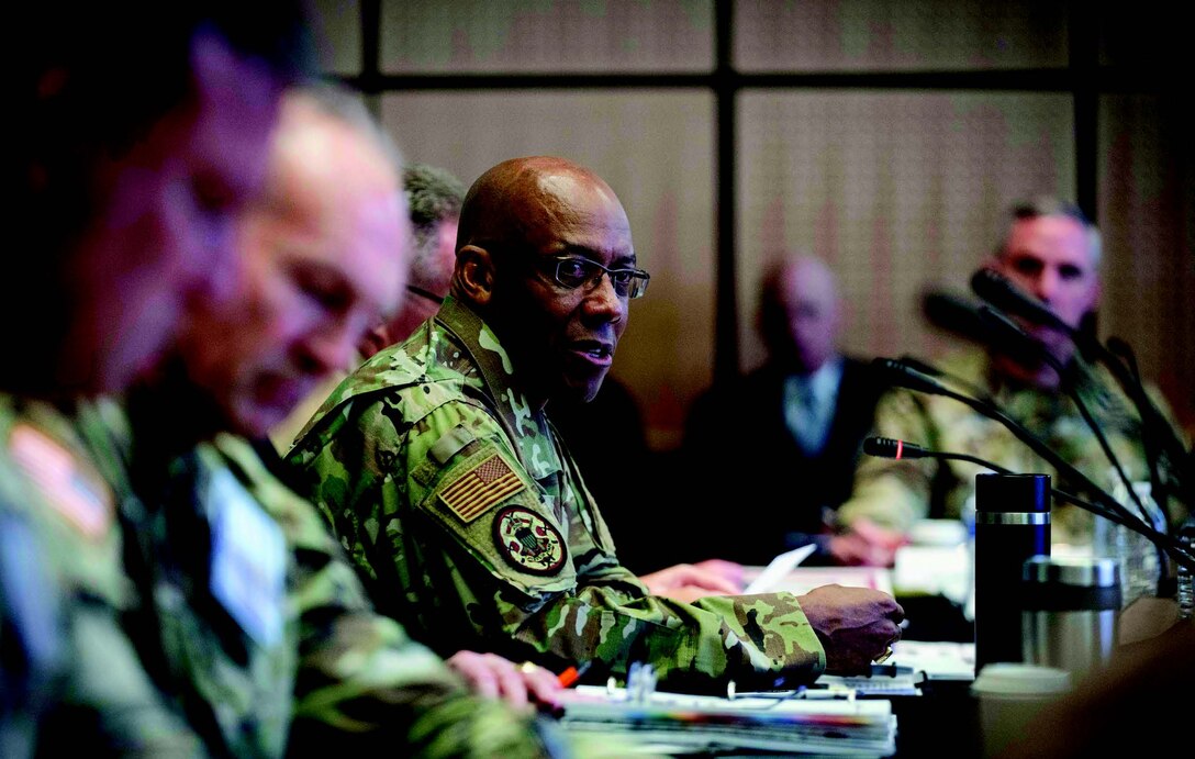 General CQ Brown, Jr., Chairman of the Joint Chiefs of Staff, hosts Service Chiefs and Combatant Commanders for Strategic Seminar Series held
at Defense Intelligence Agency Headquarters.