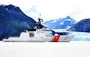 The Coast Guard Cutter Stratton (WMSL 752) transits Glacier Bay, Alaska, Aug. 1, 2024, while patrolling the region. Stratton’s crew returned to its homeport in Alameda, Calif., on Nov. 4, after completing a 110-day patrol in the Arctic Ocean, Chukchi Sea and Bering Sea. U.S. Coast Guard courtesy photo.