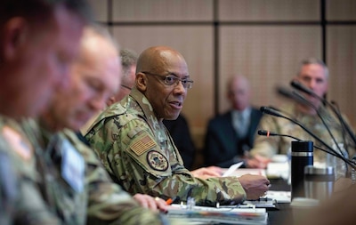 General CQ Brown, Jr., Chairman of the Joint Chiefs of Staff, hosts Service Chiefs and Combatant Commanders for Strategic Seminar Series held at Defense Intelligence Agency Headquarters.