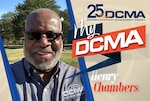 Graphic of Henry Chambers with the My DCMA and DCMA 25th Anniversary logos.