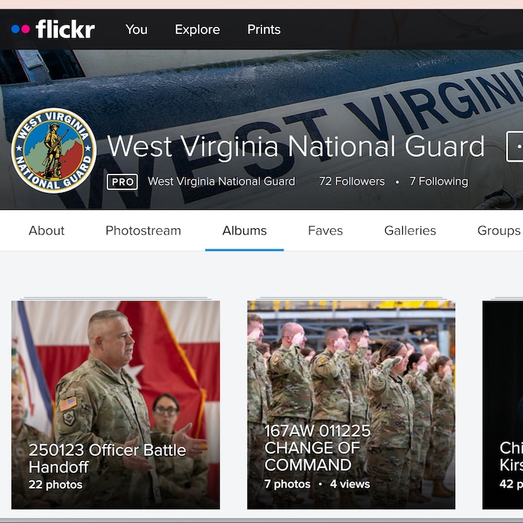 Screenshot of the WVNG Flickr Albums page
