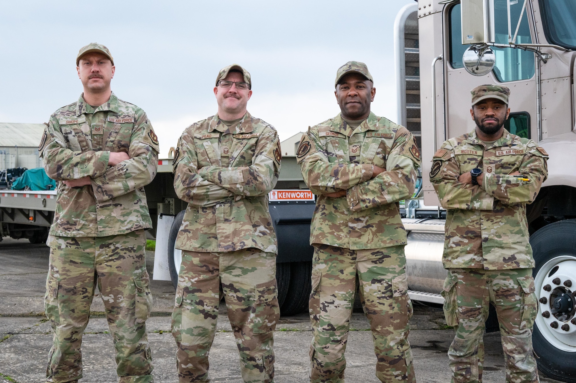 Air Transportation Airmen pose for a group photo