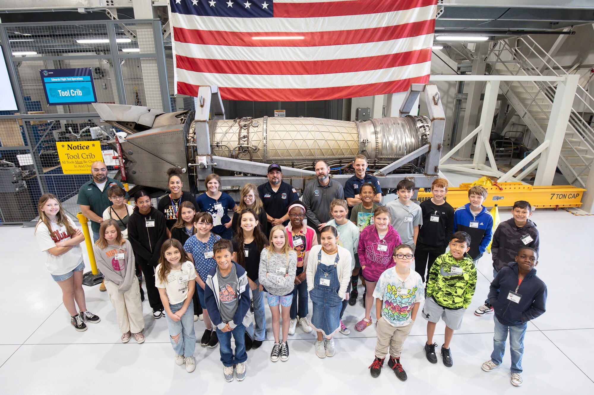 STARBASE students tour the Pratt and Whitney propulsion lab during the 24-25 school year.