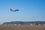 A U.S. Coast Guard C-130 takes-off in support of alien expulsion flight operations between California and Texas.