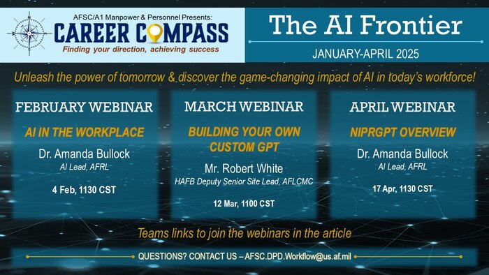 A graphic with a schedule for Teams webinars.