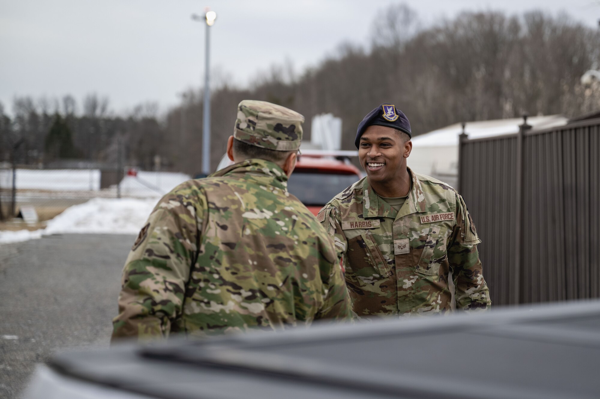 Photo of Airmen shaking hands