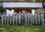 Adm. Steve Koehler, commander, U.S. Pacific Fleet, center, met with Sailors from several Navy Reserve public affairs units that support the command during a public affairs summit at Joint Base Pearl Harbor-Hickam, Hawaii, on Jan. 10.