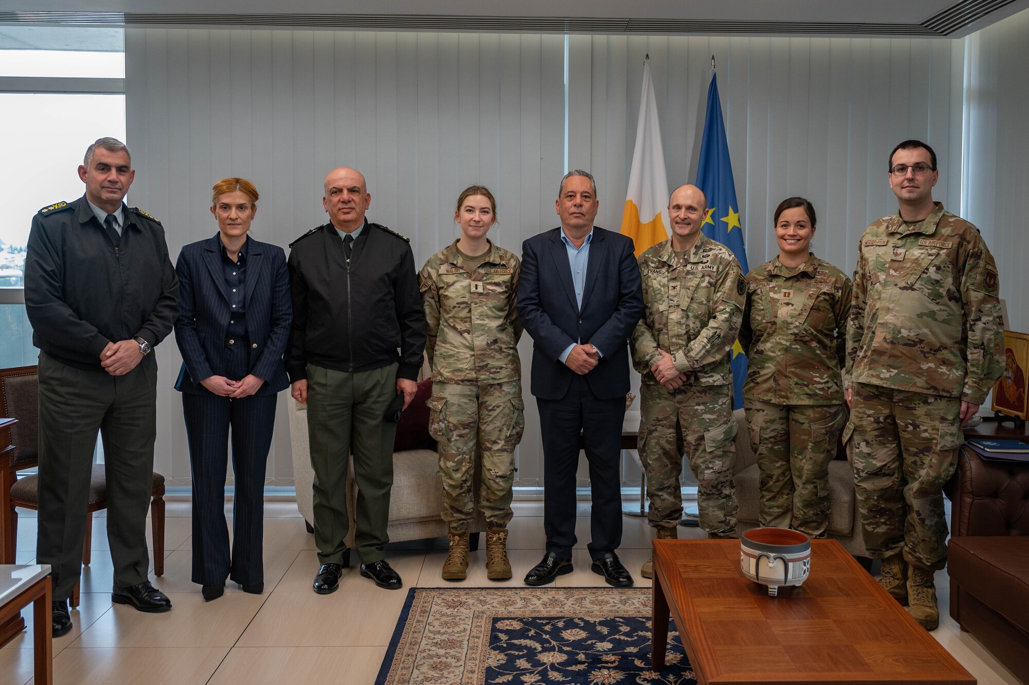 Airmen and Cyprus leadership pose for photo