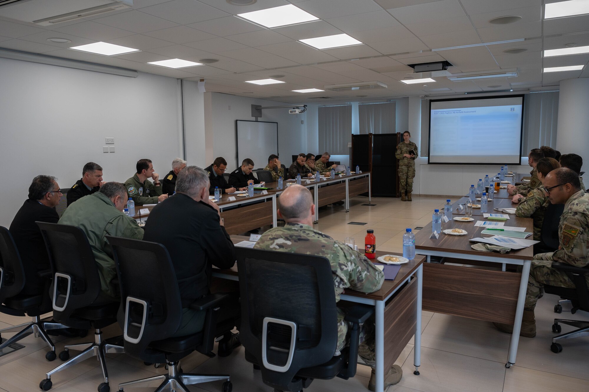 Flight commander provides presentation