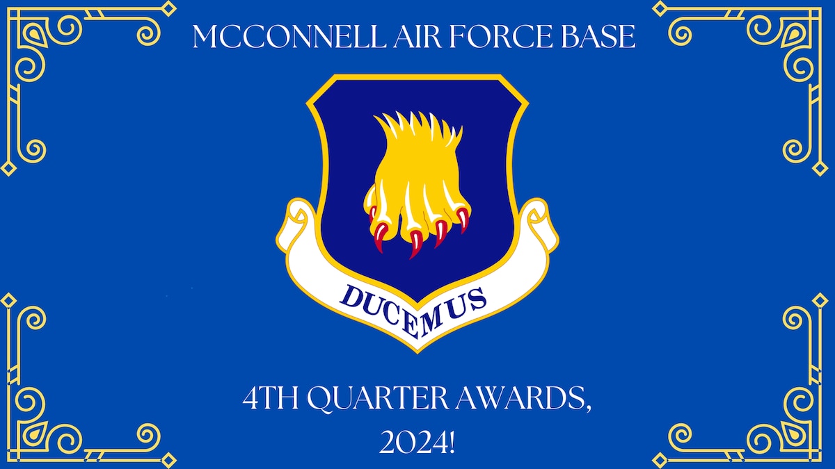 McConnell AFB 4th Qtr. Awards 2024. (Air Force Graphic by Airman 1st Class Gavin Hameed)