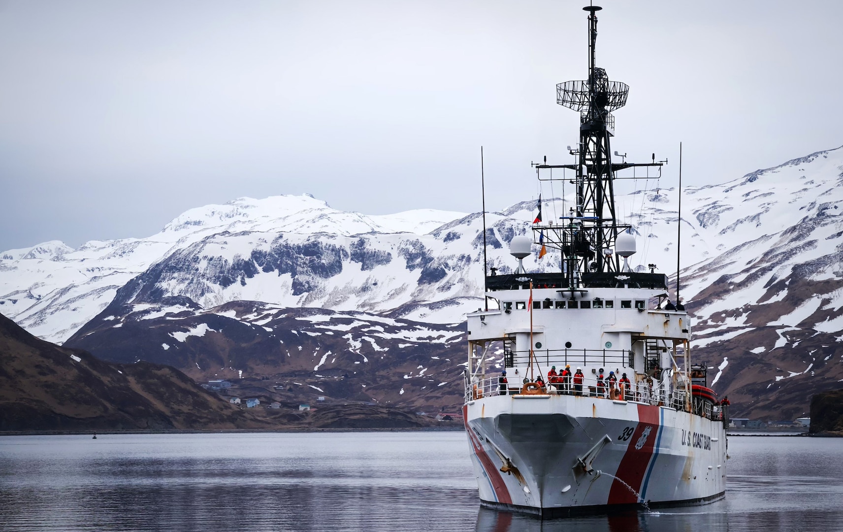 Coast Guard Cutter Alex Haley (WMEC 39) transits inbound Dutch Harbor while on patrol in the Gulf of Alaska. As the only major cutter homeported in Alaska, Alex Haley’s primary missions are search and rescue, international/domestic fisheries enforcement, and homeland defense. (U.S. Coast Guard Photo by Lt. j.g. John Walsh)