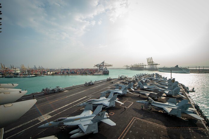 The Nimitz-class aircraft carrier USS Carl Vinson (CVN 70) arrives at Port Laem Chabang, Thailand, Jan. 27, 2025.