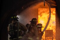 firefighters conducting training