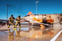firefighters conducting training