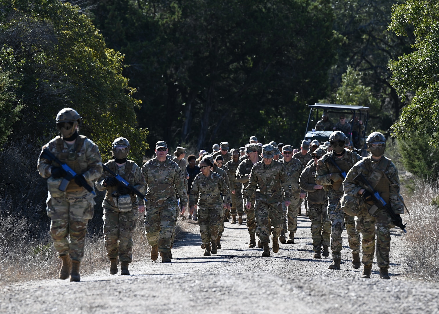 U.S. Air Force Airmen participated in a field training exercise on Jan. 31, 2025, at the 59th Medical Readiness Training Center, Joint Base San Antonio-Camp Bullis, Texas.