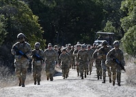 U.S. Air Force Airmen participated in a field training exercise on Jan. 31, 2025, at the 59th Medical Readiness Training Center, Joint Base San Antonio-Camp Bullis, Texas.