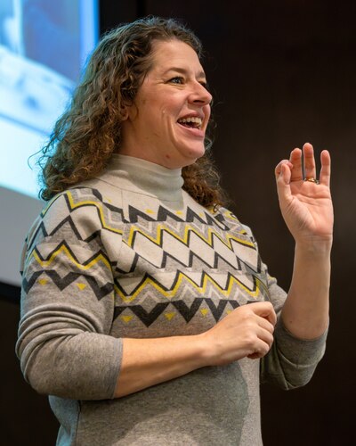 Guest speaker speaks to audience