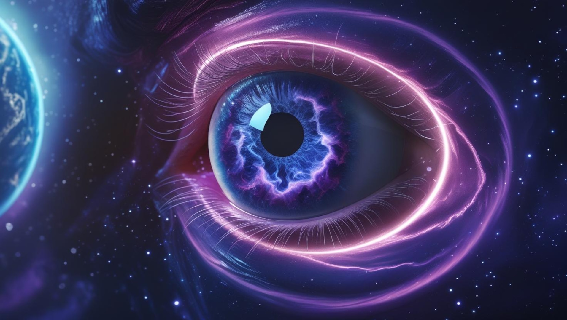 Eye watching over the earth from space