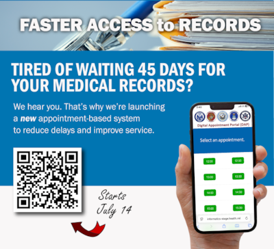 In response to high demand and long processing times, Irwin Army Community Hospital is launching a new appointment-based system to streamline medical records requests and improve service for patients and families.
