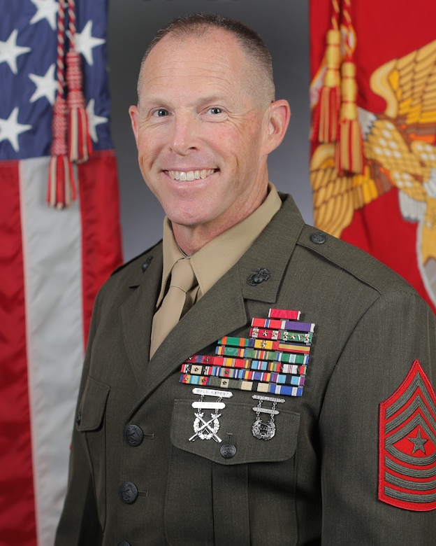 SgtMaj Ryan A. Gnecco, sergeant major of Training and Education Command, command board photo.